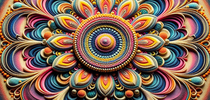 Colorful sand paintings