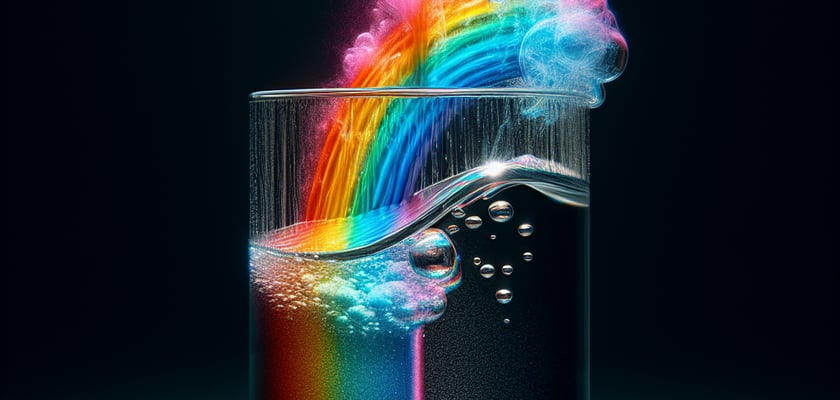 Rainbow walking water