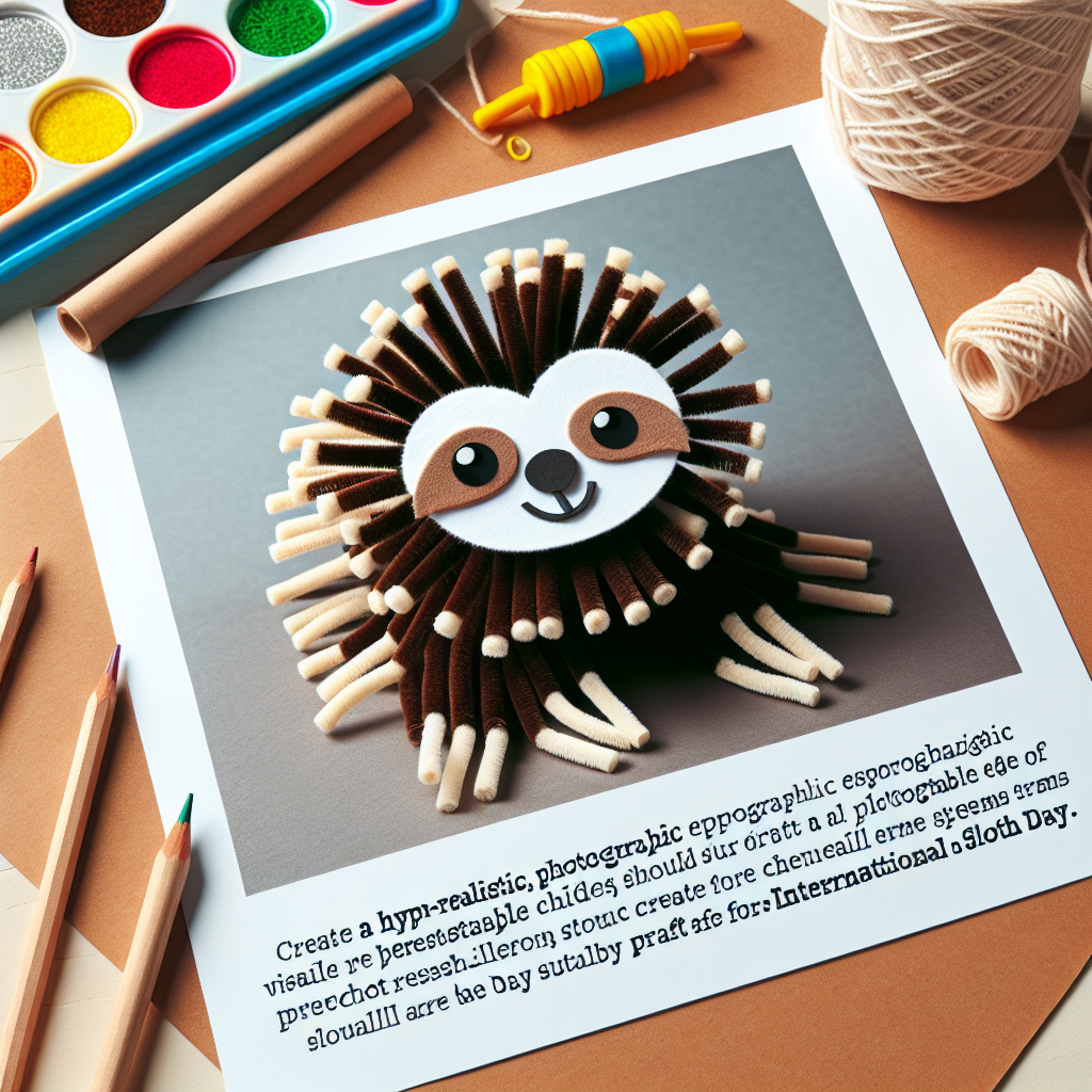 Sloth crafts for preschool chenille stem sloth craft for international ...