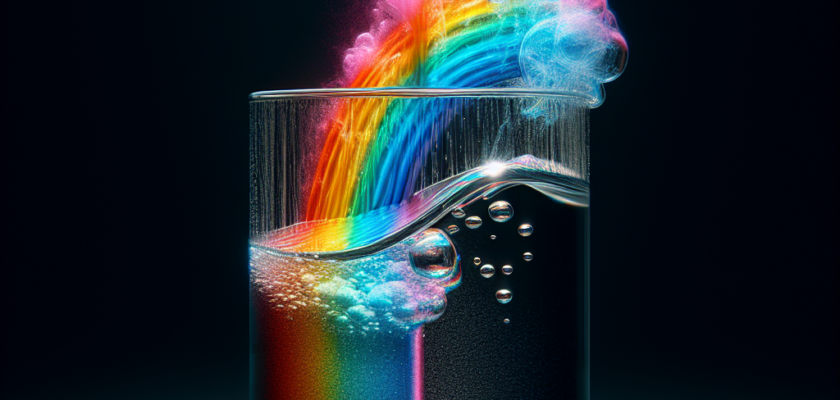 Rainbow walking water